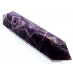 Chevron Amethyst Gemstone Double Terminated Wand 20