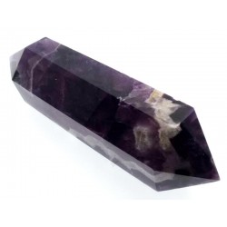 Chevron Amethyst Gemstone Double Terminated Wand 21