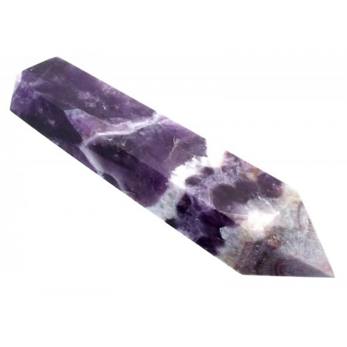 Chevron Amethyst Gemstone Double Terminated Wand 22