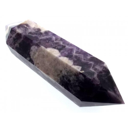 Chevron Amethyst Gemstone Double Terminated Wand 23