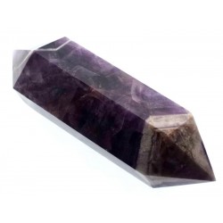 Chevron Amethyst Gemstone Double Terminated Wand 24