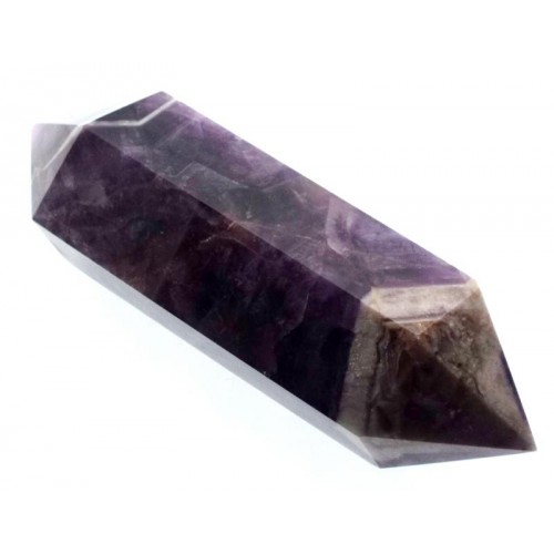 Chevron Amethyst Gemstone Double Terminated Wand 24