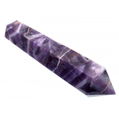 Chevron Amethyst Gemstone Double Terminated Wand 25