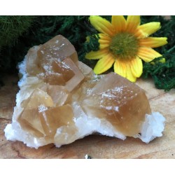 Honey Calcite on Quartz Gemstone Specimen 05