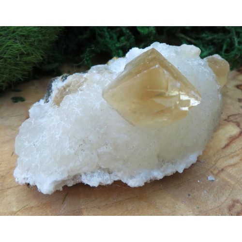 Honey Calcite on Quartz Gemstone Specimen 06