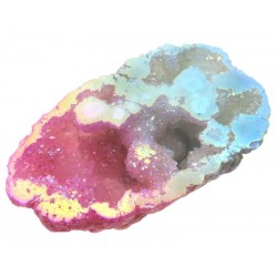 Pixie Aura Quartz Geode Half 06