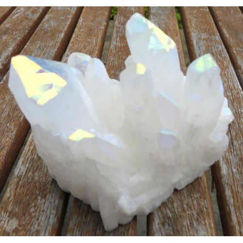 Angel Aura Quartz Gemstone Cluster Specimen 02