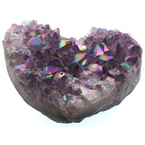 Amethyst Aura Gemstone Cluster Heart Specimen 01