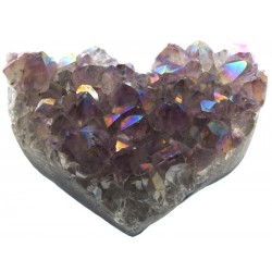 Amethyst Aura Gemstone Cluster Heart Specimen 02