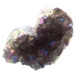 Amethyst Aura Gemstone Cluster Heart Specimen 02