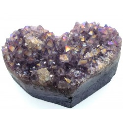 Amethyst Aura Gemstone Cluster Heart Specimen 08