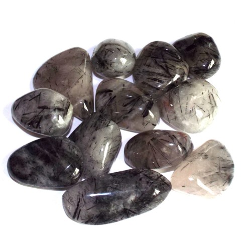 1 x Extra Large Black Tourmalated Quartz Tumblestone