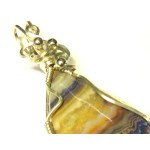 Coloured Agate Silver Plated Wire Wrapped Pendant 20