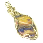 Coloured Agate Silver Plated Wire Wrapped Pendant 20