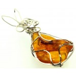 Baltic Amber Sterling Silver Wire Wrapped Pendant 01