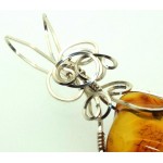 Baltic Amber Sterling Silver Wire Wrapped Pendant 03