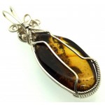Baltic Amber Sterling Silver Wire Wrapped Pendant 04