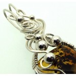 Baltic Amber Sterling Silver Wire Wrapped Pendant 05
