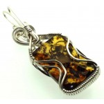 Baltic Amber Sterling Silver Wire Wrapped Pendant 05