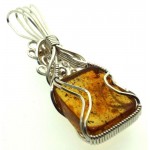 Baltic Amber Sterling Silver Wire Wrapped Pendant 06