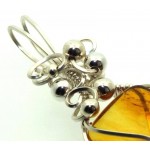 Baltic Amber Sterling Silver Wire Wrapped Pendant 07