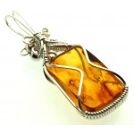 Baltic Amber Sterling Silver Wire Wrapped Pendant 07