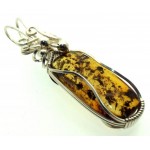 Baltic Amber Sterling Silver Wire Wrapped Pendant 08