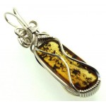 Baltic Amber Sterling Silver Wire Wrapped Pendant 08