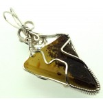 Baltic Amber Sterling Silver Wire Wrapped Pendant 09