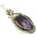 Tripache Star Amethyst Stalactite Silver Plated Wire Wrapped Pendant 01