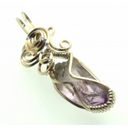 Amethyst Vera Cruz Gemstone Silver Plated Wire Wrapped Pendant 05