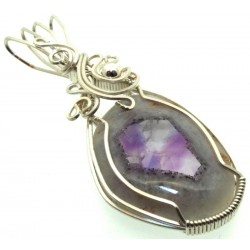 Tripache Star Amethyst Stalactite Sterling Silver Wire Wrapped Pendant 03