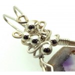 Tripache Star Amethyst Stalactite Sterling Silver Wire Wrapped Pendant 05