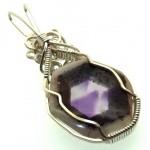 Tripache Star Amethyst Stalactite Sterling Silver Wire Wrapped Pendant 05