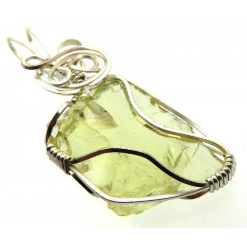Lemurian Gold Andara Silver Plated Wire Wrapped Pendant 371