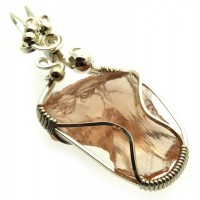 Venus Pink Andara Silver Filled Wire Wrapped Pendant 420