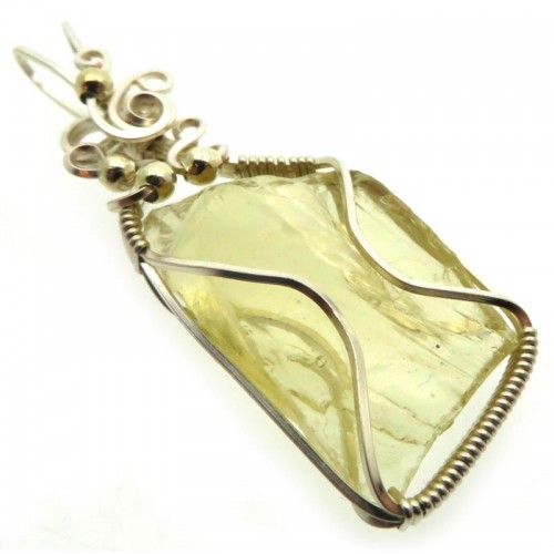 Lemurian Gold Andara Silver Filled Wire Wrapped Pendant 431