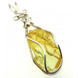 Lemurian Gold Andara Sterling Silver Wire Wrapped Pendant 484