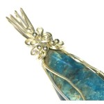 Apatite Gemstone Sterling Silver Wire Wrapped Pendant 03