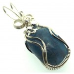 Aquamarine Sterling Silver Wire Wrapped Pendant 01