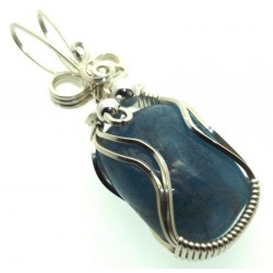 Aquamarine Sterling Silver Wire Wrapped Pendant 01