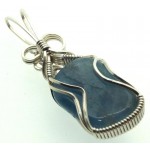 Aquamarine Sterling Silver Wire Wrapped Pendant 01