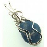 Aquamarine Sterling Silver Wire Wrapped Pendant 03