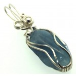 Aquamarine Sterling Silver Wire Wrapped Pendant 04