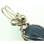 Aquamarine Sterling Silver Wire Wrapped Pendant 04