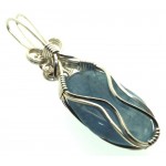 Aquamarine Sterling Silver Wire Wrapped Pendant 04