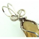 Whiskey Quartz Sterling Silver Wire Wrapped Pendant 01