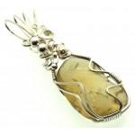 Whiskey Quartz Sterling Silver Wire Wrapped Pendant 03