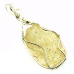 Libyan Desert Glass Sterling Silver Wire Wrapped Pendant 01