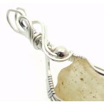 Libyan Desert Glass Sterling Silver Wire Wrapped Pendant 01